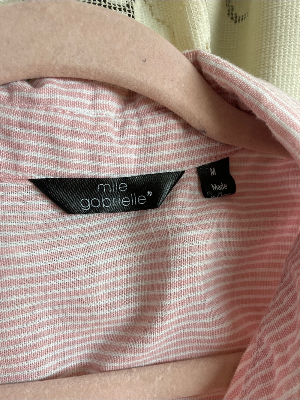 Mlle Gabrielle Pink and White Striped Sleeveless Shirt Dress with Pockets Size M - Picture 2 of 9